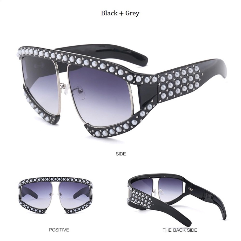 Embellished Baseball Oversized Sunglasses
